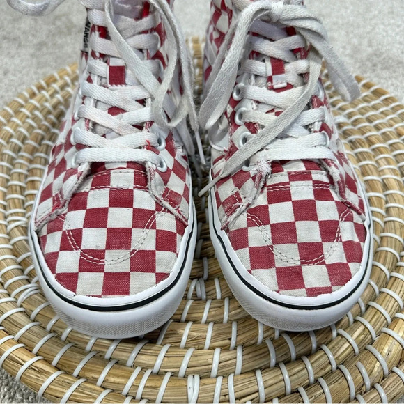 Vans Women’s Filmore High-Top Checkerboard Red Lace Up Sneakers Size 6 - Picture 2 of 13